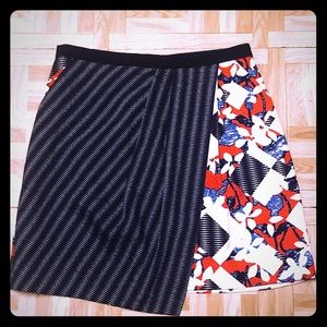 Peter Pilotto floral stripe print skirt 8 NWOT